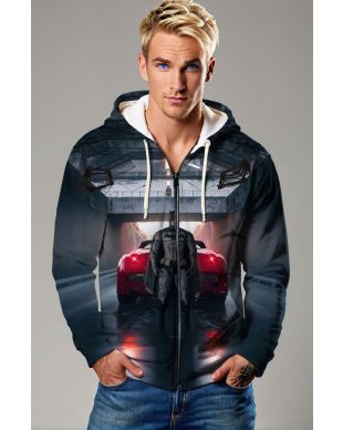 Gotham Velocity – Black Zip-Up Hoodie