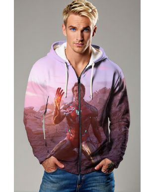 Stark Legacy – Dust Red & Mauve Zip-Up Hoodie