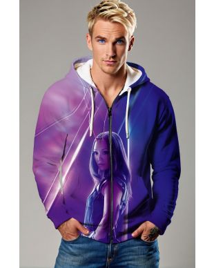 Guardians of the Galaxy Inspired Women’s Purple and Blue Gamora Zip Up Hoodie