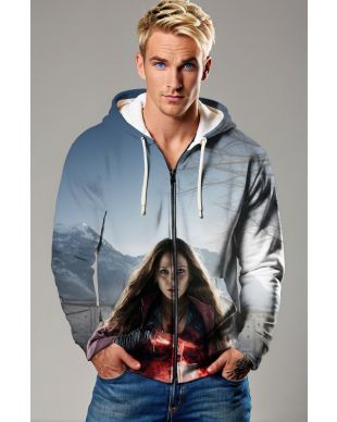 Scarlet Witch Winter Vision Zip-Up Hoodie – Marvel Cinematic Style