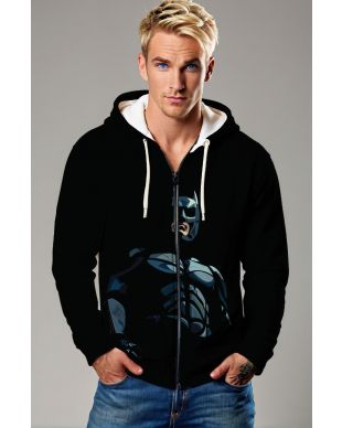 Gotham Vigilante Zip-Up Hoodie – Minimalist Bat Armor
