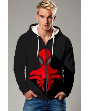 Web Guardian Zip-Up Hoodie – Shadow Red Edition