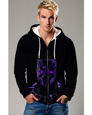 Vibranium Power Zip-Up Hoodie – Royal Purple Design