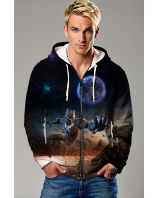 Marvel Black Panther Zip-Up Hoodie – Night Warrior Edition