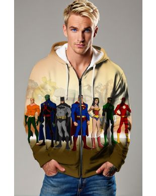 Justice League Animated Zip-Up – Golden Hero Squad
