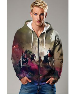 Justice League Battlefield Zip-Up Hoodie