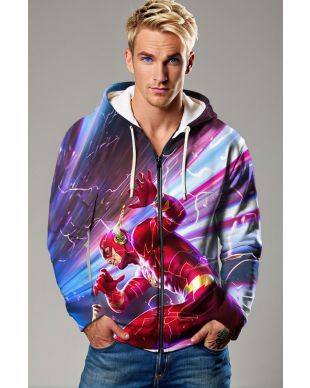 The Flash Lightning Burst Full-Zip Hoodie