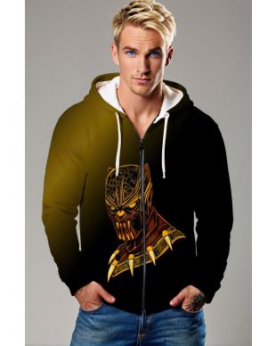 Black Panther Royal Gold Full-Zip Hoodie
