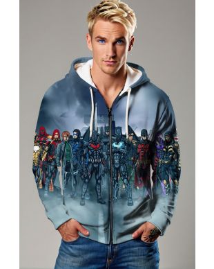 City Watch Zip-Up Hoodie – Mist Grey Gradient