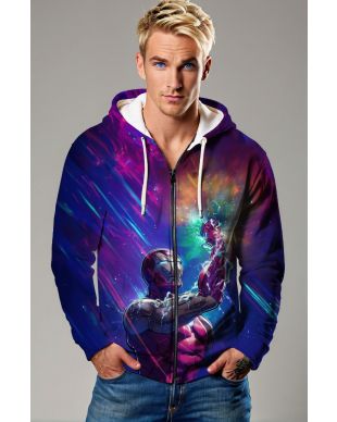 Infinity Surge Zip-Up Hoodie – Cosmic Purple & Electric Glow