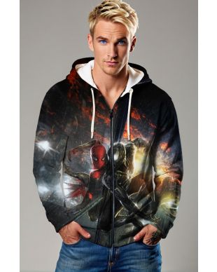 Spider-Man Venom Rivalry Zip-Up Hoodie – Urban Showdown Graphic Jacket