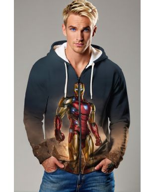 Invincible Zip-Up – Realistic Iron Man Mark Armor Hoodie