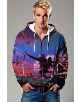 Thunder Trinity Zip-Up – Black Electric Lightning Design