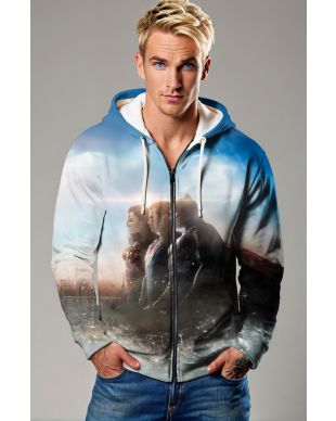 Justice Trinity Zip-Up Hoodie – Dawn Mist & Legacy Blue Edition
