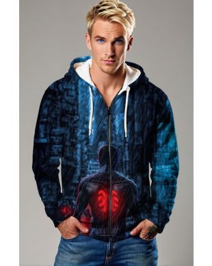 Neo-Spider Zip-Up – Red Signal in the Rain