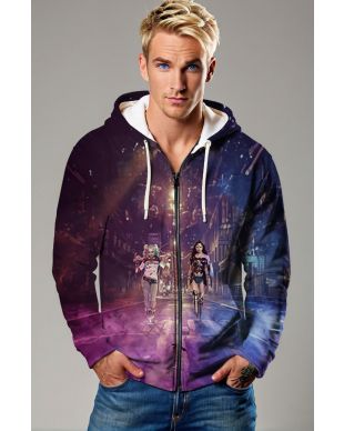 Neon Stride Zip Hoodie – Dual Power, One Street