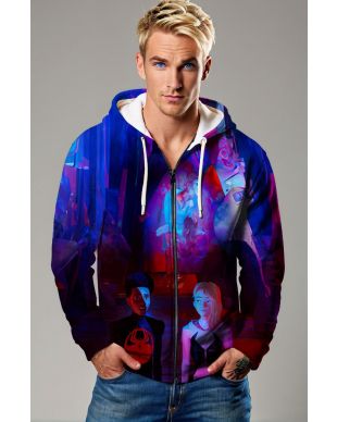 Spider-Man Zip-Up Hoodie - Dynamic Red & Blue Spider-Verse Design