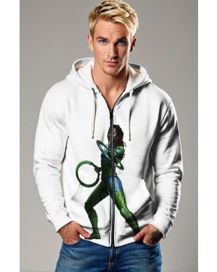 White Black Panther Zip-Up Hoodie