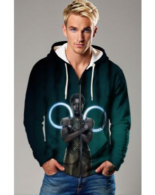 Black Panther Dark Green Zip-Up Hoodie