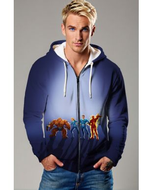 Fantastic Four (Reboot 2005) Team Heroes Zip-Up Hoodie