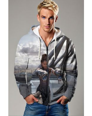 Black Panther Gray Zip-Up Hoodie