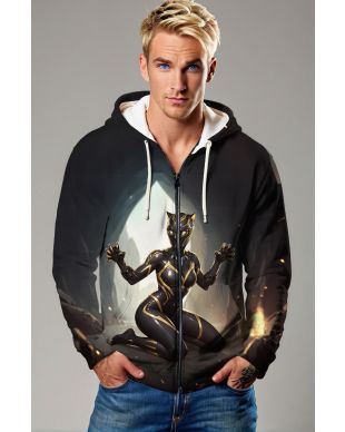 Black Panther Black Zip-Up Hoodie – Heroic Everyday Wear