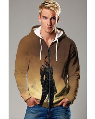 Black Panther Brown Zip-Up Hoodie