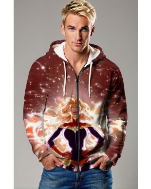 Captain Marvel Cosmic Power Zip-Up Hoodie