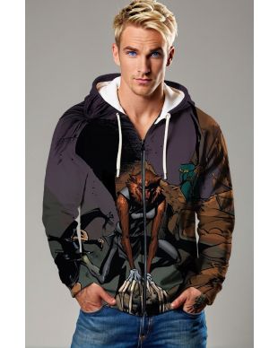 Deep Burgundy Wolfsbane X-Men Zip-Up Hoodie