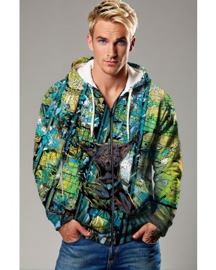 Shattered Green Wolfsbane X-Men Zip-Up Hoodie