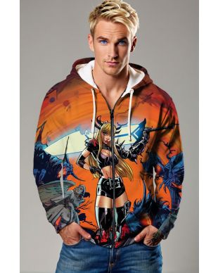 Illyana Rasputin / Magik Limbo Fire Zip-Up Hoodie