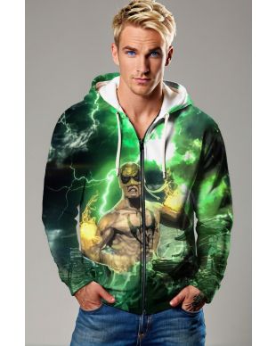 Danny Rand / Iron Fist Green & Yellow Zip-up Hoodie