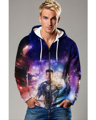 Ikaris Cosmic Blue Zip-up Hoodie
