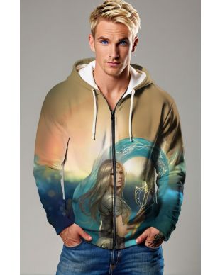 Embrace the goddess of war with this Thena zip-up hoodie, combining comfort and strength in one stunning design.