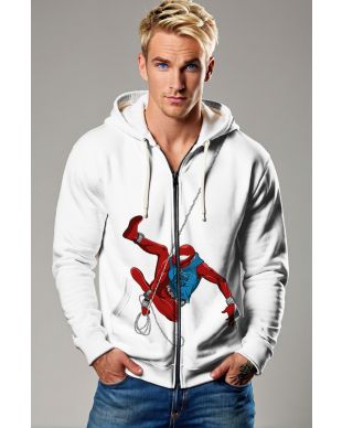 Stay warm and stylish in the Scarlet Spider Zip-Up Hoodie
