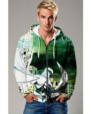 Marc Spector / Moon Knight Zip-Up Hoodie – Dark Knight in White