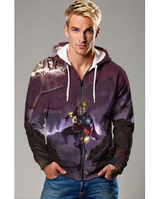 Quasar (Wendell Vaughn) Zip-Up Hoodie - Stellar Red Edition