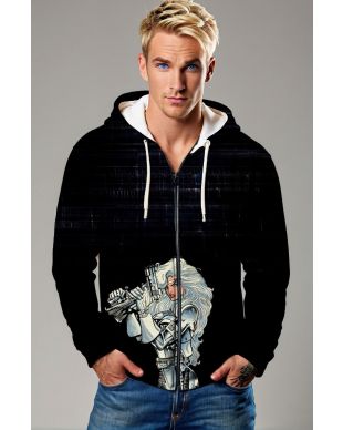 Silver Sable Zip-Up Hoodie - Sleek Silver Edition