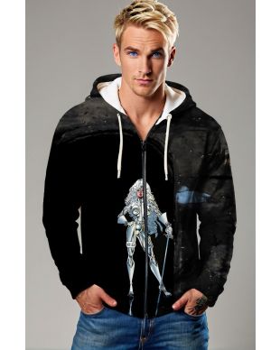 Silver Sable Zip-Up Hoodie - Dark Night Edition