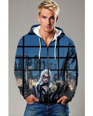 Felicia Hardy / Black Cat Zip-Up Hoodie - Heist Night Edition