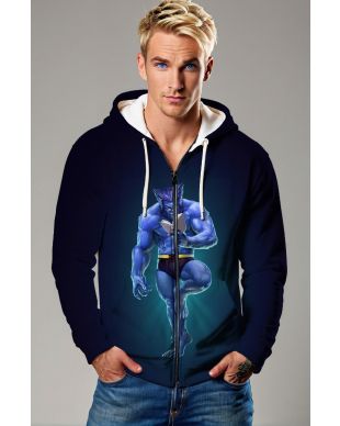 Hank McCoy / Beast Zip-Up Hoodie - The Blue Genius