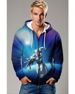 Silver Surfer (Norrin Radd) Zip-Up Hoodie - Cosmic Adventure Awaits