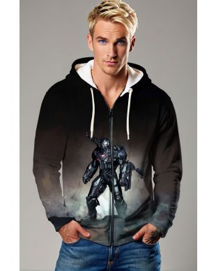 War Machine (James Rhodes) Zip-Up Hoodie - Ready for Battle
