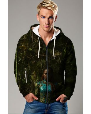 Nakia Zip-Up Hoodie - Wakanda’s Protector in Every Thread